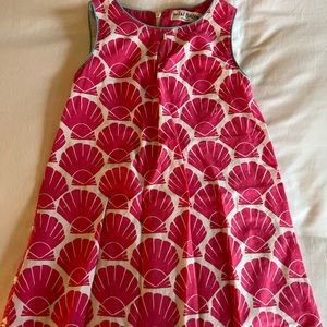 Mini Boden Girls Summer Pink Shell Dress, Size 4-5.